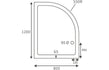 45mm deluxe 1200x800mm offset quadrant tray waste right hand, Alessio, white, Offset Quadrant Trays, Shower Trays, 4