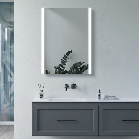 aksel 600x800mm rectangle front lit led mirror, Alessio, Illuminated Bathroom Mirror, Mirrors, 1