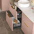valente 815mm wall hung 2 drawer basin unit basin matt antique rose, Alessio, Wall Hung Vanity Unit, 3