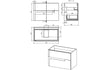 zane 805mm wall hung basin unit black basin matt black glass, Alessio, Wall Hung Vanity Unit, 5