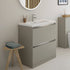 dante 815mm 2 drawer floor standing basin unit inc basin latte, Alessio, Sink Vanity Unit, Basin Unit, 2