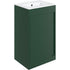 aida 500mm floor standing vanity unit matt conifer green brushed brass handle, Alessio, Sink Vanity Unit, Basin Unit, 2