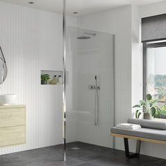Rosa 1100mm Wetroom Panel & Floor-to-Ceiling Pole