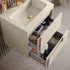 zane 605mm wall hung basin unit cream basin matt cotton oak effect finish, Alessio, Wall Hung Vanity Unit, 3