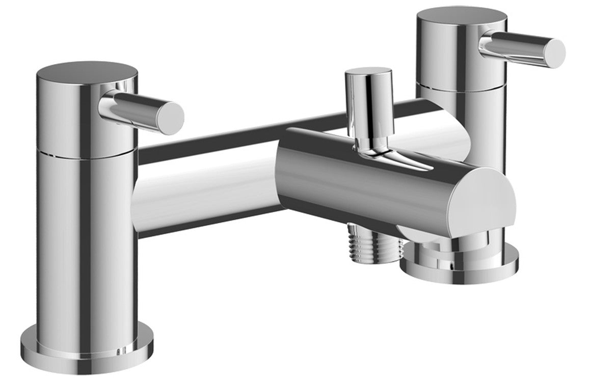 Lanzo Chrome Bath Filler Tap with Shower Mixer Kit