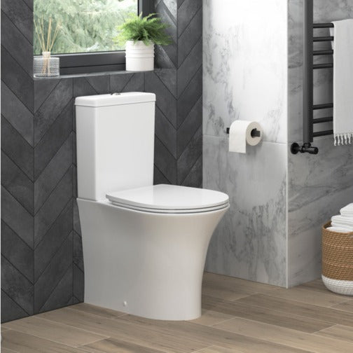 Anna Rimless Close Coupled Open Back WC & Soft Close Toilet Seat