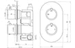 carlo round shower pack two outlet with riser overhead kit 1, Alessio, Mixer Showers, Shower Valves, Showers, 3
