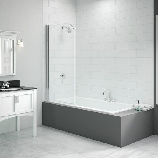 Merlyn 800x1500mm Single Curved Bath Screen