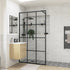 rosa 1200mm black framed grid wetroom panel 760mm side panel, Alessio, Black, Shower Enclosures, Walk In Shower Enclosures, 2