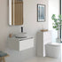 dante 600mm 1 drawer wall hung basin unit with top white gloss, Alessio, Wall Hung Vanity Unit, 2