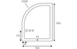 45mm deluxe 900x760mm offset quadrant tray waste left hand, Alessio, white, Offset Quadrant Trays, Shower Trays, 4