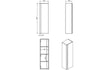 Zane 350mm Wall Hung 1 Door Tall Unit - Matt Black & Glass Finish