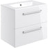 vito 610mm wall hung 2 drawer basin unit basin white gloss, Alessio, Wall Hung Vanity Unit, 4