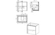 zane 605mm wall hung basin unit cream basin matt cotton oak effect finish, Alessio, Wall Hung Vanity Unit, 5