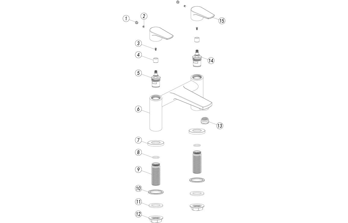 Carlo Chrome Bath Filler Mixer Tap