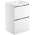 dante 615mm 2 drawer floor standing basin unit inc basin white gloss, Alessio, Sink Vanity Unit, Basin Unit, 6