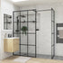rosa 1200mm black framed grid wetroom panel 800mm side panel, Alessio, Black, Shower Enclosures, Walk In Shower Enclosures, 1