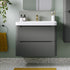 calvino 500mm 2 drawer wall hung basin unit matt grey, Alessio, Wall Hung Vanity Unit, 1