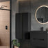 Zane 350mm Wall Hung 1 Door Tall Unit - Matt Black & Glass Finish
