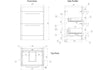 bianca 610mm 2 drawer floor unit basin grey gloss, Alessio, Sink Vanity Unit, Basin Unit, 5