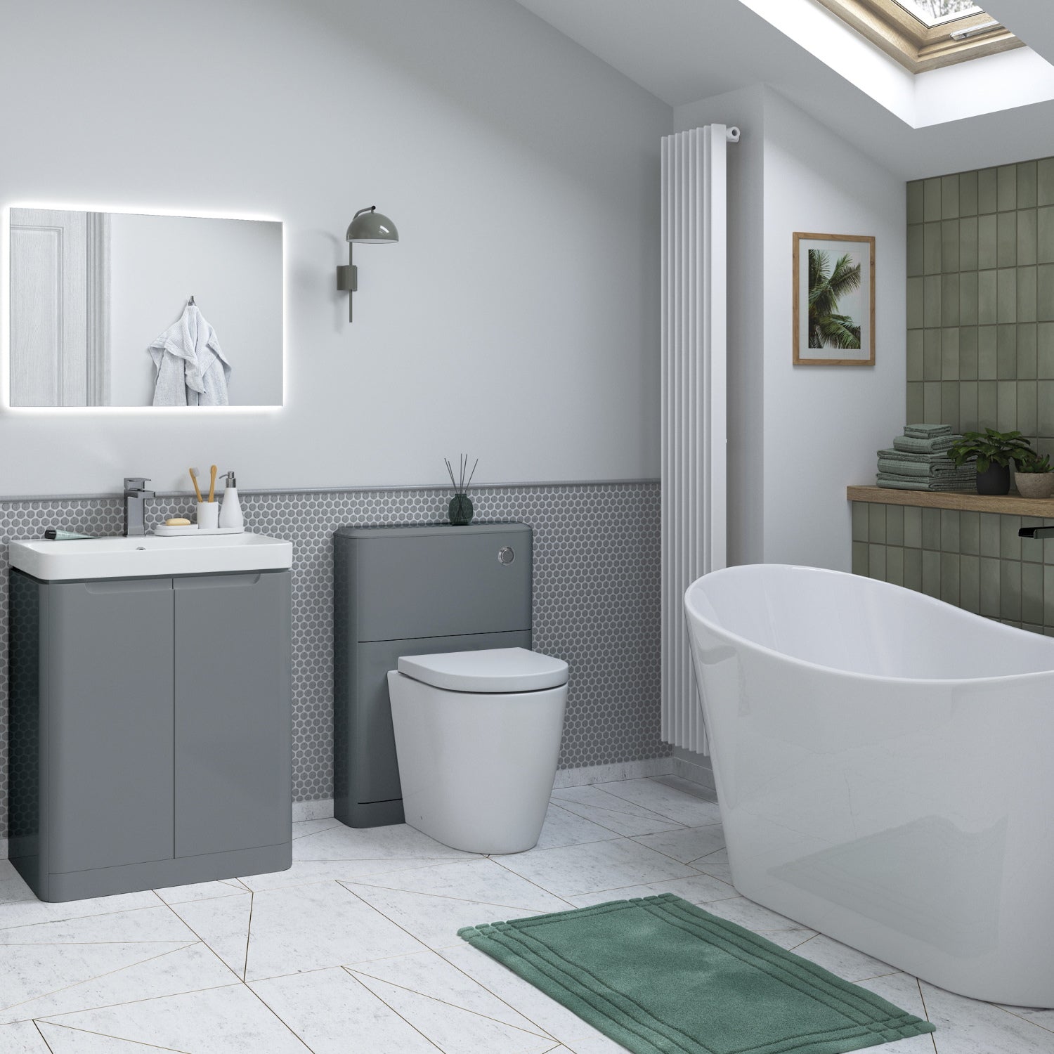 Calvino 600mm 2 Door Floor Standing Basin Unit - Matt Grey