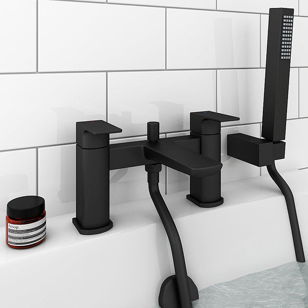 Antonio Matt Black Bath Mixer Tap with Shower Kit