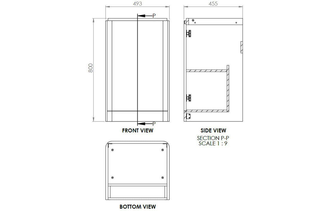 Calvino 500mm 2 Door Floor Standing Basin Unit - Matt Grey