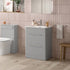 bianca 610mm 2 drawer floor unit basin grey gloss, Alessio, Sink Vanity Unit, Basin Unit, 3