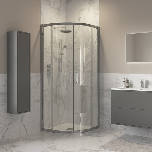 rosa 800x800mm 2 door quadrant shower enclosure 8mm glass, Alessio, chrome, Quadrant Shower Enclosures, Shower Enclosures, 1