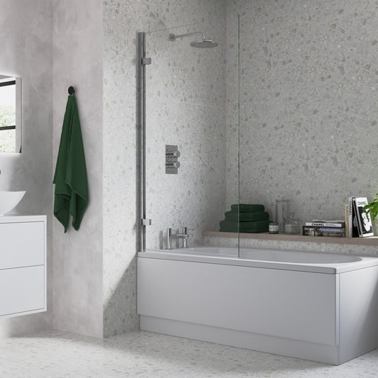 Hinged Straight Edge Bath Screen