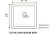 25mm ultra slim 800mm x 800mm square tray waste, Alessio, white, Shower Trays, Square Trays, 3