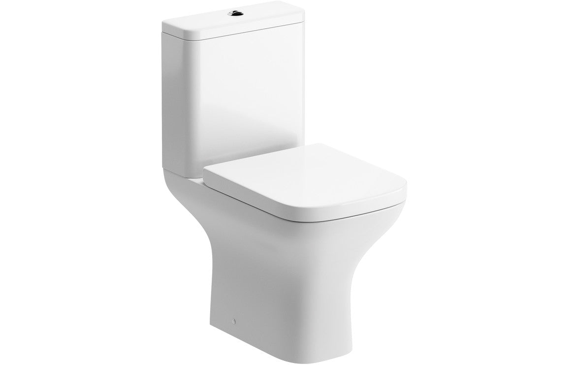 Rosa Close Coupled Open Back WC & Wrapover Toilet Seat