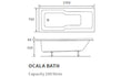 cameo straight shower bath 1700x750x550mm, Baths, Straight Baths, Alessio, 3