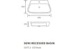 Luca Semi Recessed Basin 605x410mm