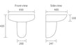 marco wall hung basin semi pedestal 450x400mm, Alessio, Basins, Semi Pedestal Basins, Wall Hung Basins, 3