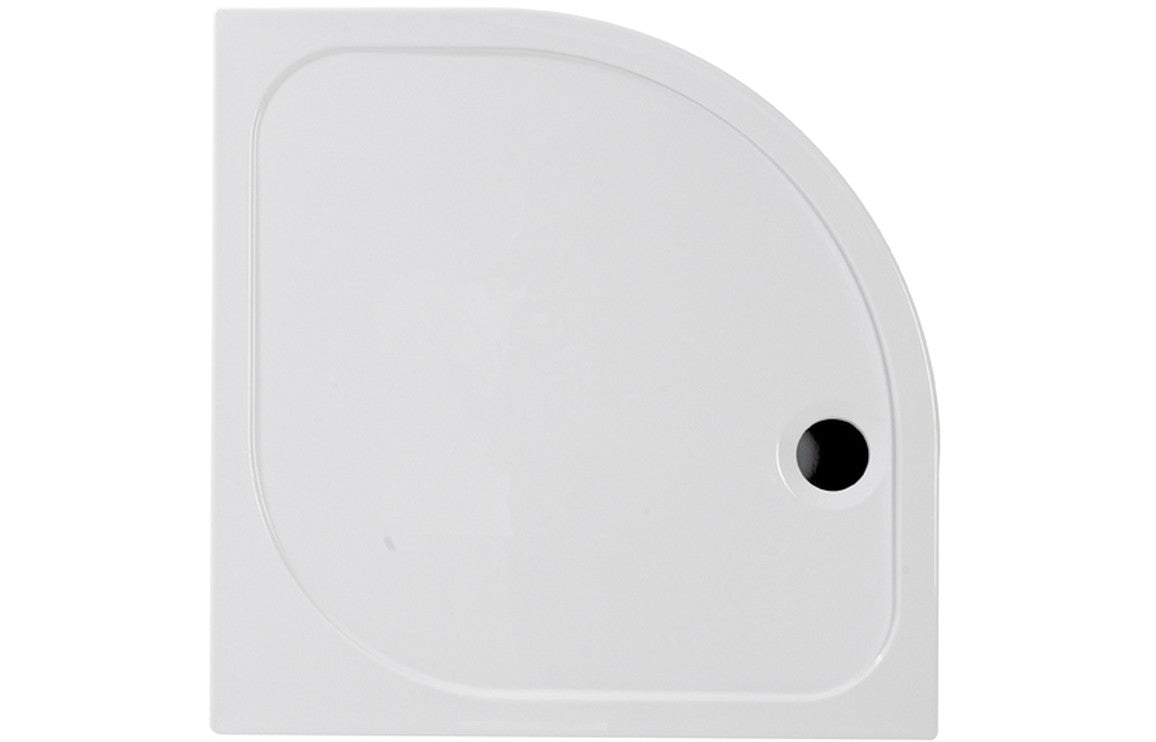 45mm deluxe 900x760mm offset quadrant tray waste right hand, Alessio, white, Offset Quadrant Trays, Shower Trays, 2