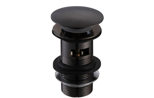 Slotted Basin Push Button Waste Matt Black