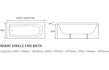 ceria round single ended supercast bath 1700x700x550mm, Baths, Straight Baths, Alessio, 4