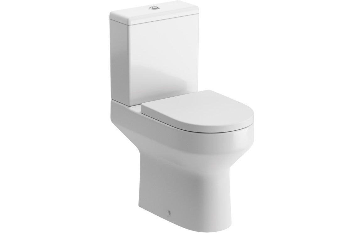 Elisa Close Coupled Open Back Comfort Height WC & Soft Close Toilet Seat