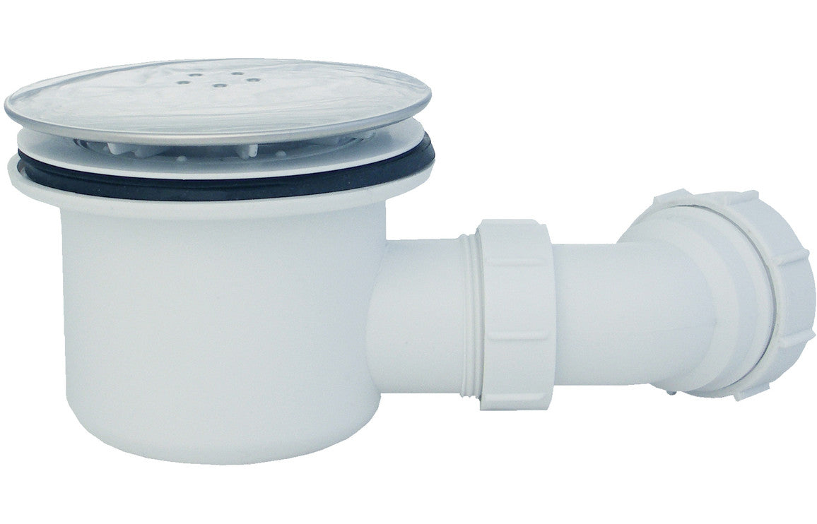 45mm deluxe 900x760mm offset quadrant tray waste right hand, Alessio, white, Offset Quadrant Trays, Shower Trays, 3