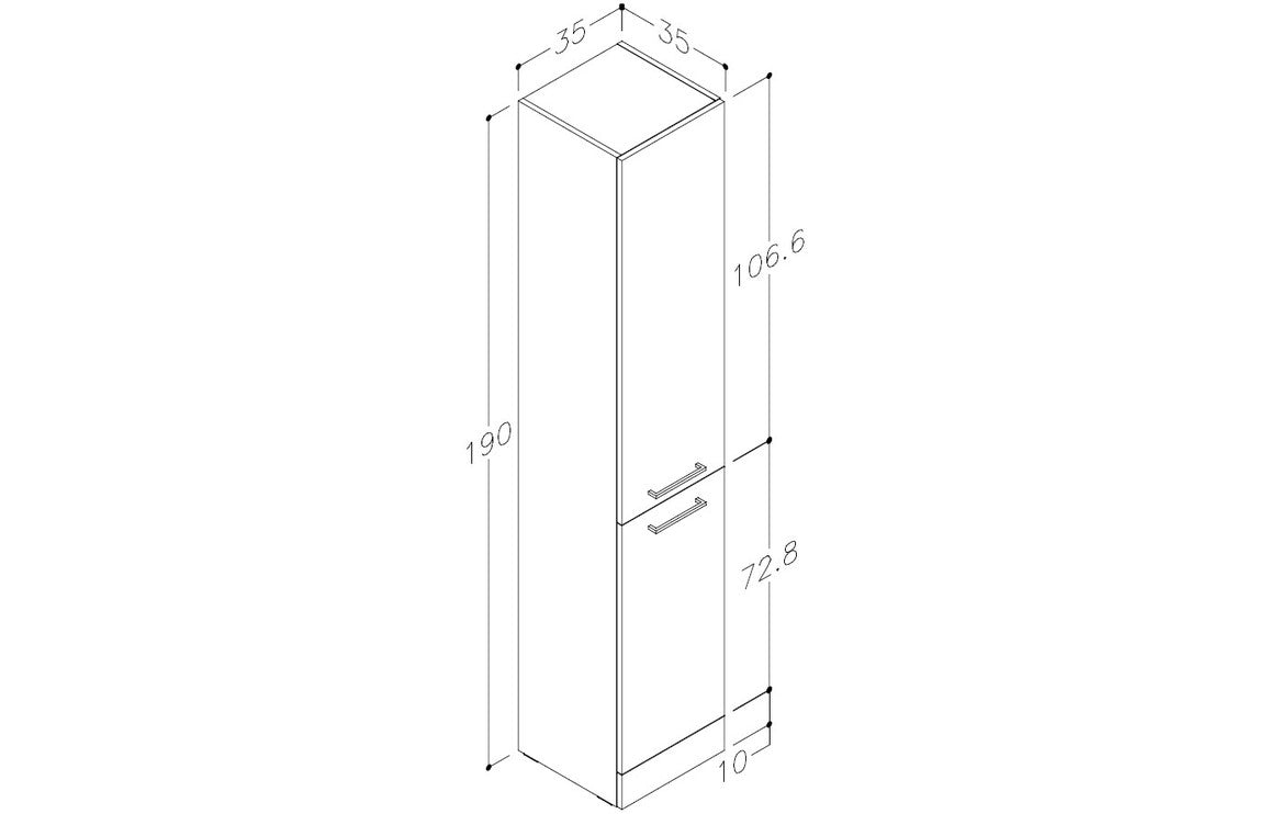 Valeria 350mm Floor Standing 2 Door Tall Unit - Anthracite Gloss