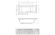 l shape single end bath only 1700x700 850x410mm rh, Baths, Shower Baths, Alessio, 2