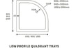 45mm deluxe 1000x1000mm quadrant tray waste, Alessio, white, Quadrant Trays, Shower Trays, 3
