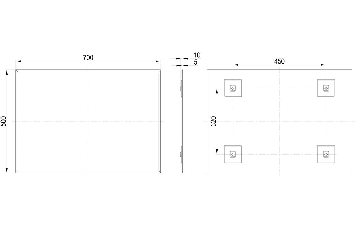 Sleek 500x700mm Rectangle Mirror