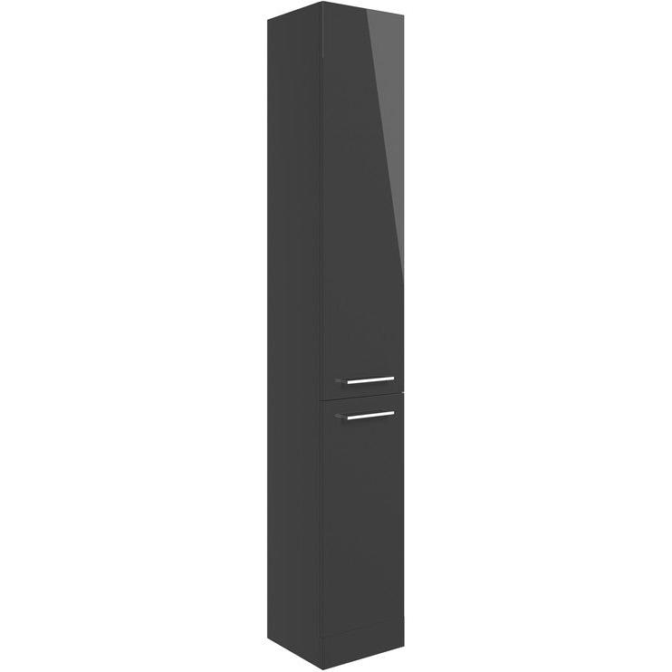 Valeria 350mm Floor Standing 2 Door Tall Unit - Anthracite Gloss