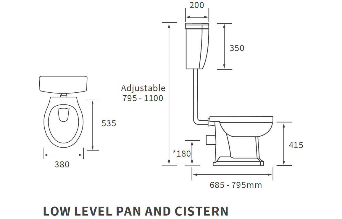 Florence Low Level WC & Standard Soft Close Toilet Seat