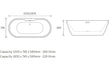 bellance freestanding bath 1550x745x580mm white, Baths, Free Standing Baths, Alessio, 4