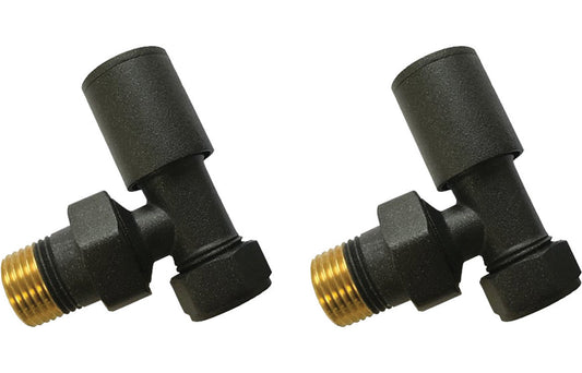 Patterned Angled Radiator Valve - Anthracite