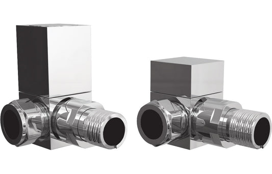 Corner Radiator Valve Pack - Chrome