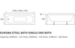 gian steel single end bath 1600x700x500mm, Baths, Straight Baths, Alessio, 3